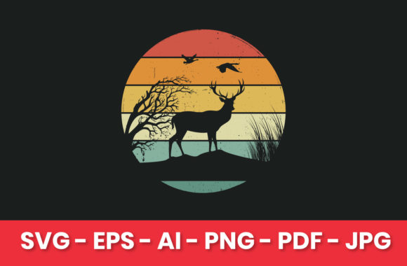 An Embroidery Designer's Review of a Deer Hunting Vintage Retro Design
