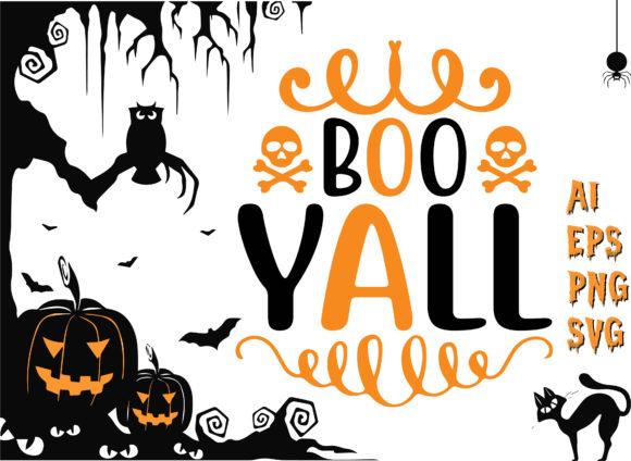 Boo Y'all Halloween Graphics for Crafts and Content Publishing