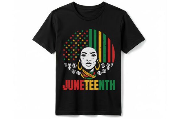 Juneteenth Afro Woman T-Shirt Design for Merchandise & Graphics
