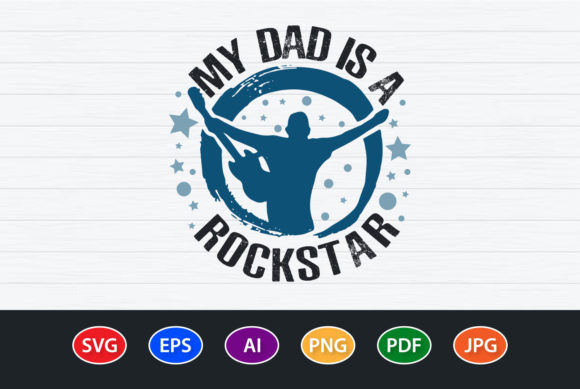 The Rock Star Dad Graphic for Crafts and Brand Identity